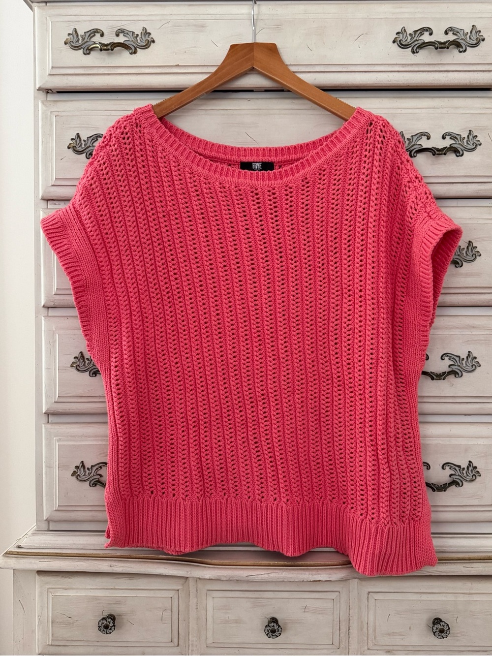 Frye Knit Coral Pink Cotton Sweater Top